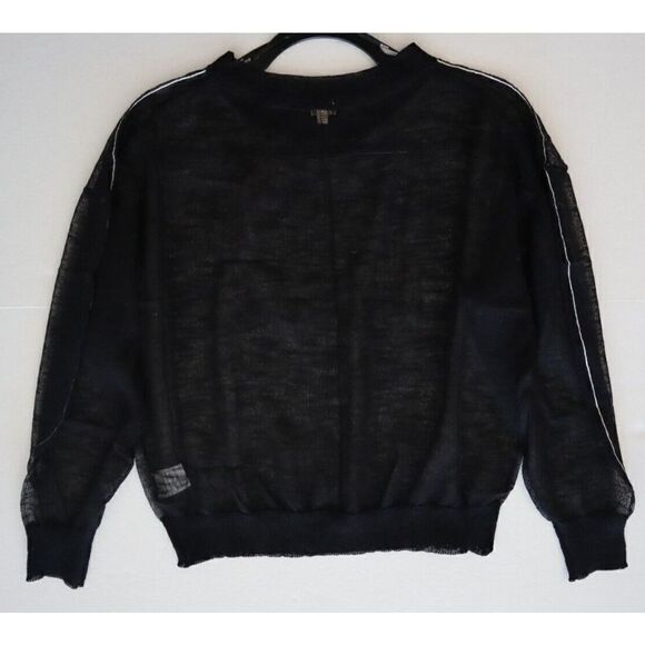 UNIQ SW-70617 Women's Sz Small/Medium Black Sheer Long Sleeve Sweater - Picture 7 of 7